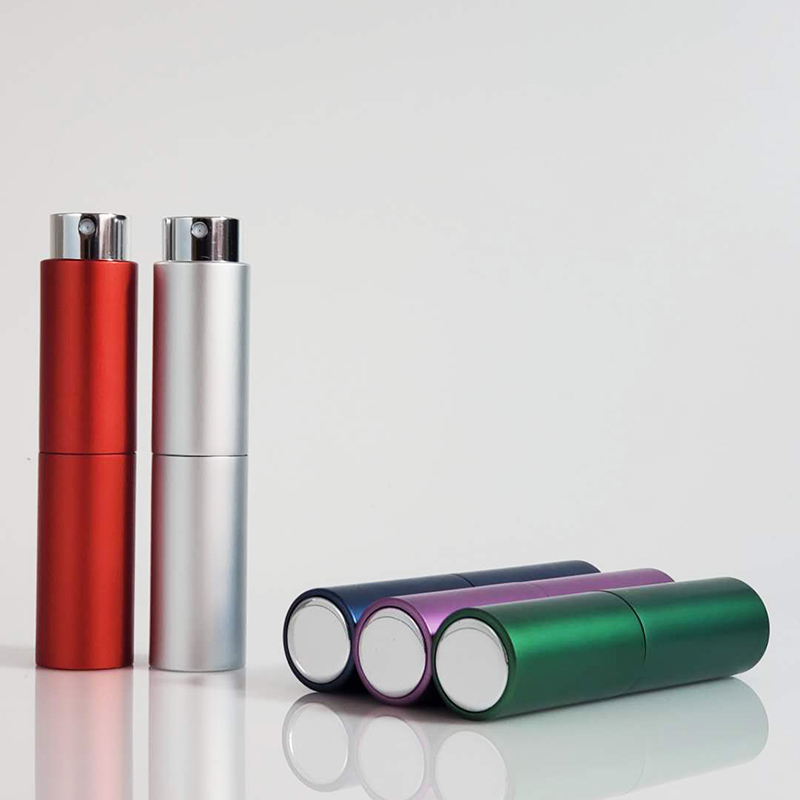 Hot Selling 8ml 10ml 15ml 20ml Metal Twist Up Perfume Atomizer Spray Bottle With Pump Sprayer