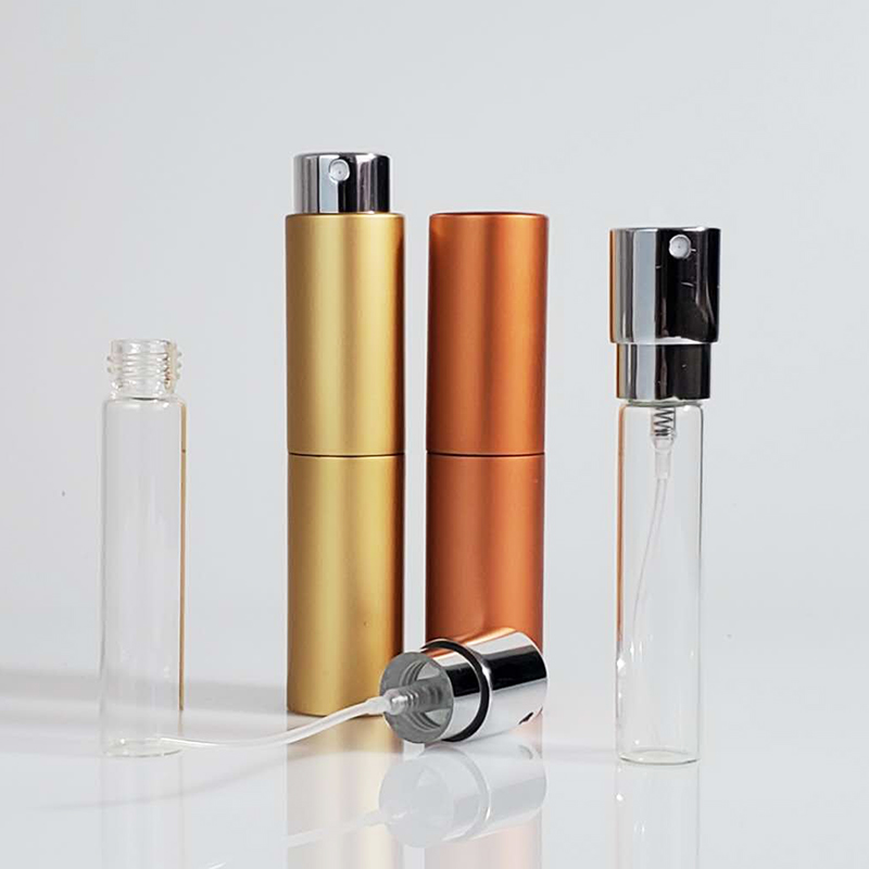 Hot Selling 8ml 10ml 15ml 20ml Metal Twist Up Perfume Atomizer Spray Bottle With Pump Sprayer