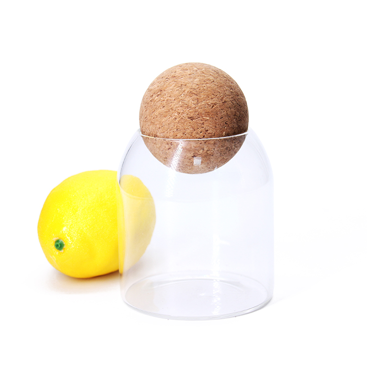 Hot Selling Airtight Container Glass Food Honey Cookie Storage Jar Glas Jar With Cork Lids