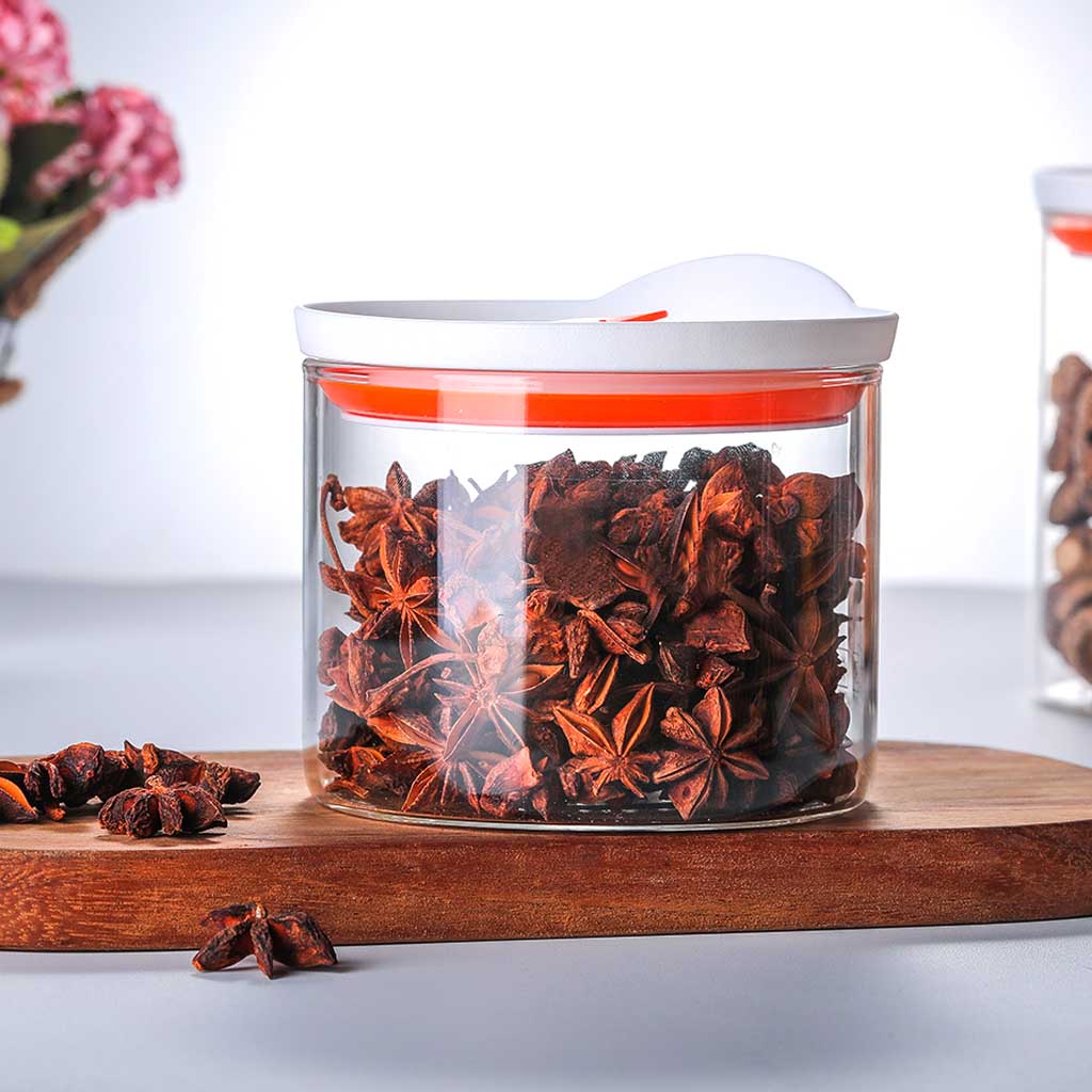 Hot Selling Airtight Container Glass Food Honey Cookie Storage Jar Glas Jar with Cork Lids / Glass Jar