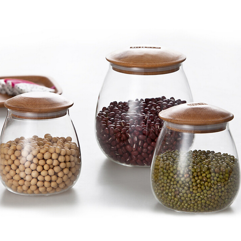 Hot Selling Airtight Container Glass Food Honey Cookie Storage Jar Glas Jar with Cork Lids / Glass Jar