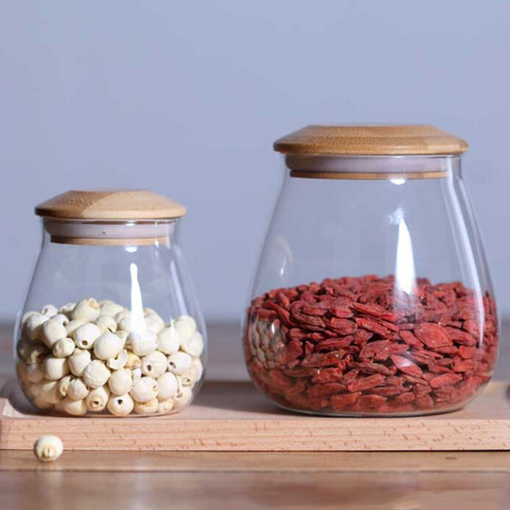 Hot Selling Airtight Container Glass Food Honey Cookie Storage Jar Glas Jar with Cork Lids / Glass Jar