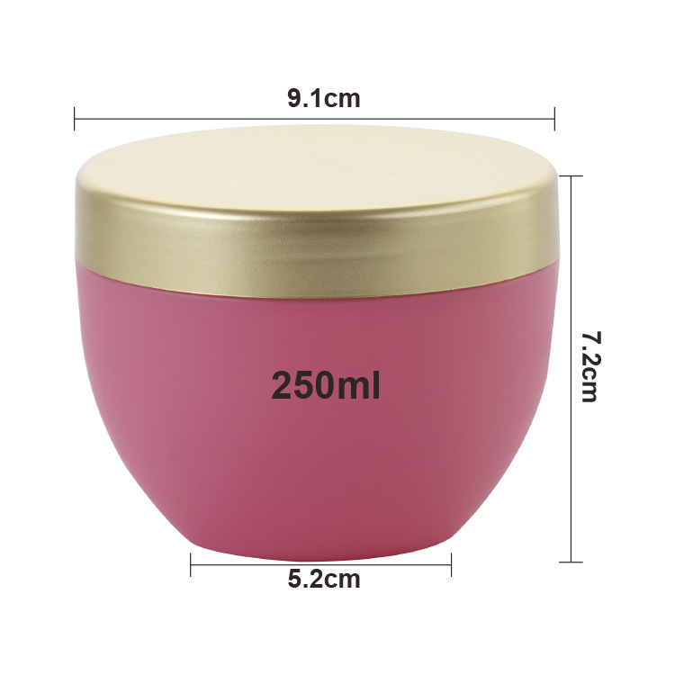 Hot Selling Bowl shape 250ml PP plastic jars wide mouth cosmetic jar for body butter lotions scrubs masks creams hair masks