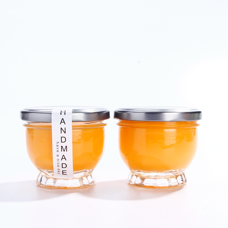Hot Selling Clear Wide Mouth Thick Bottom 50ml 120ml Mini Glass Food Honey Jelly Jars