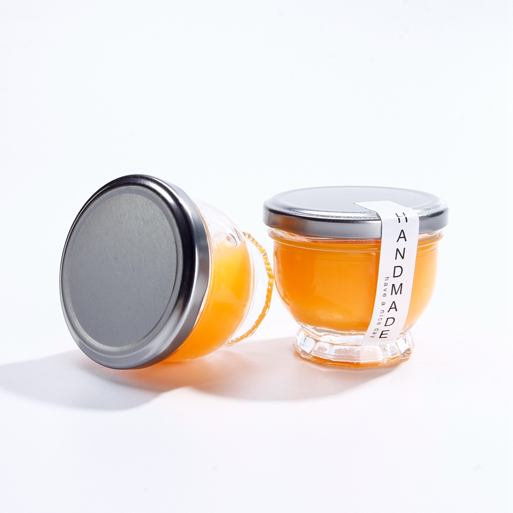 Hot Selling Clear Wide Mouth Thick Bottom 50ml 120ml Mini Glass Food Honey Jelly Jars