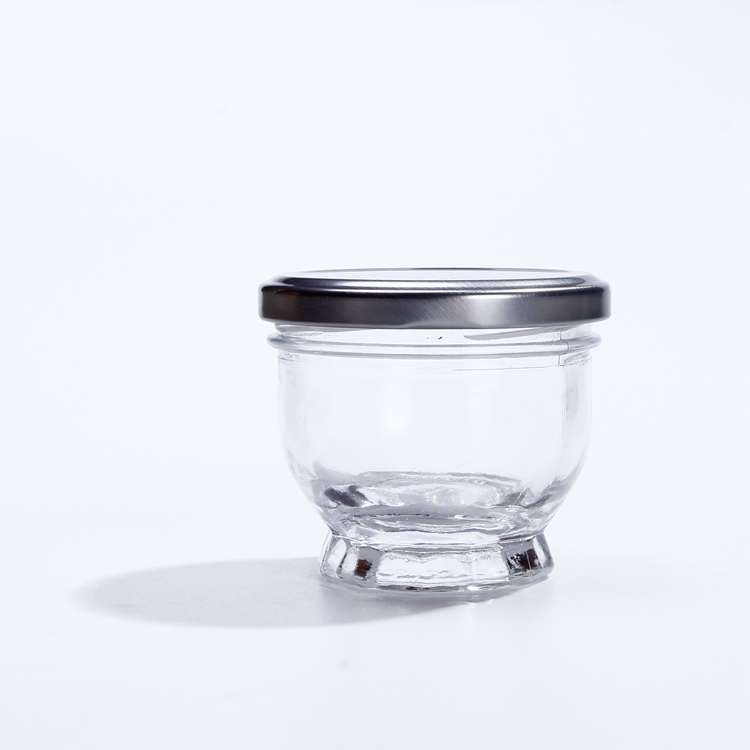 Hot Selling Clear Wide Mouth Thick Bottom 50ml 120ml Mini Glass Food Honey Jelly Jars