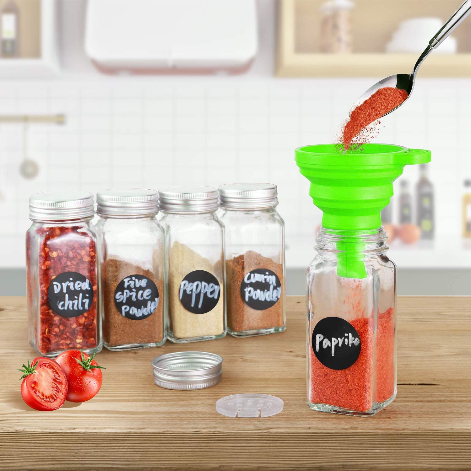 Hot Selling Custom Herb Jars with Lids Glass Jar Set