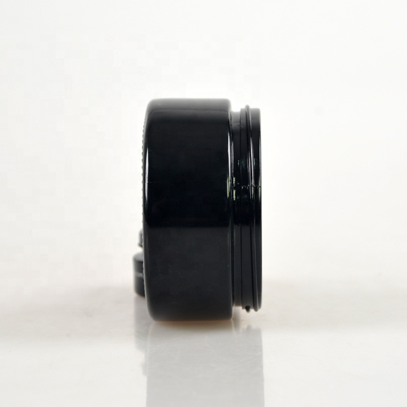 Hot Selling Empty Round Dark Violet Glass Jar With Black Cap