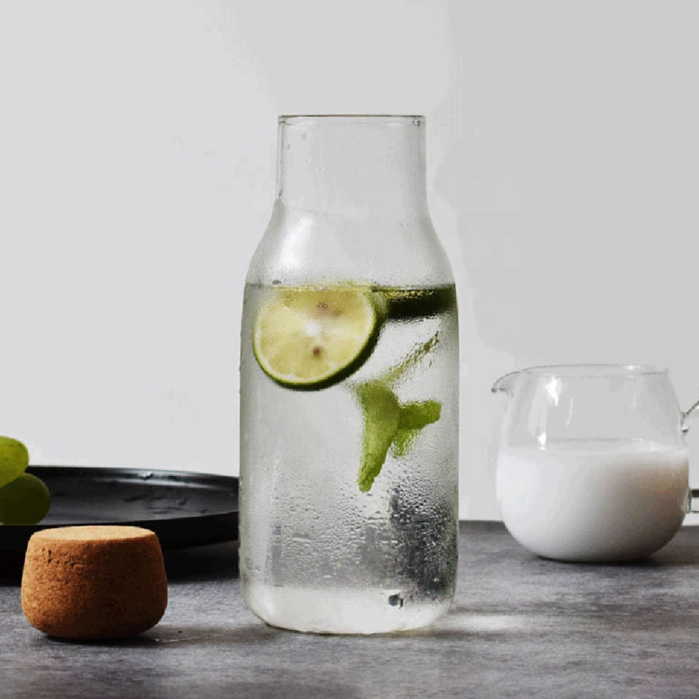 Hot Selling Handmade Borosilicate Glass Canister Food Storage Jars with Wood Lid Cork Ball Stopper