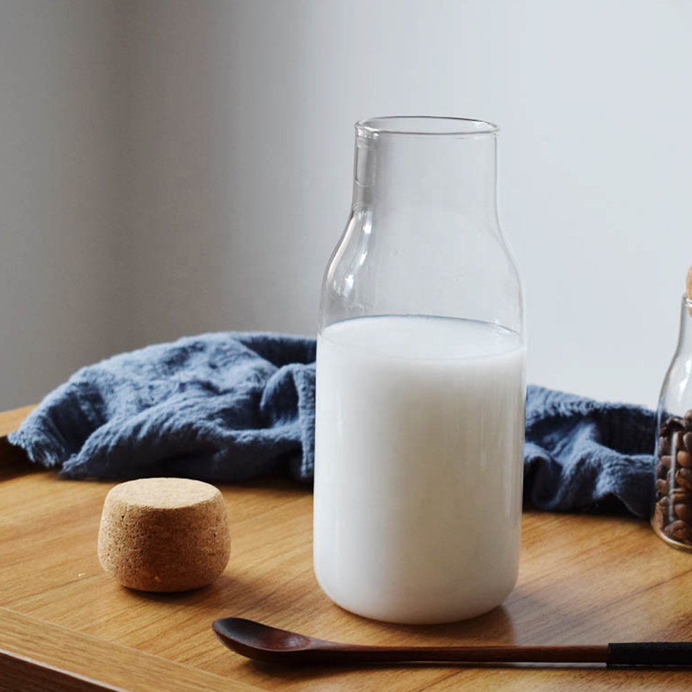 Hot Selling Handmade Borosilicate Glass Canister Food Storage Jars with Wood Lid Cork Ball Stopper