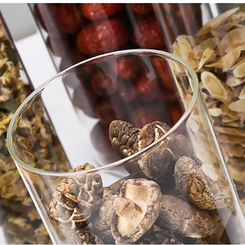 Hot Selling High Borosilicate Airtight Glass Food Container Cookie Storage Jar Glas Jar with Cork Lids / Gl