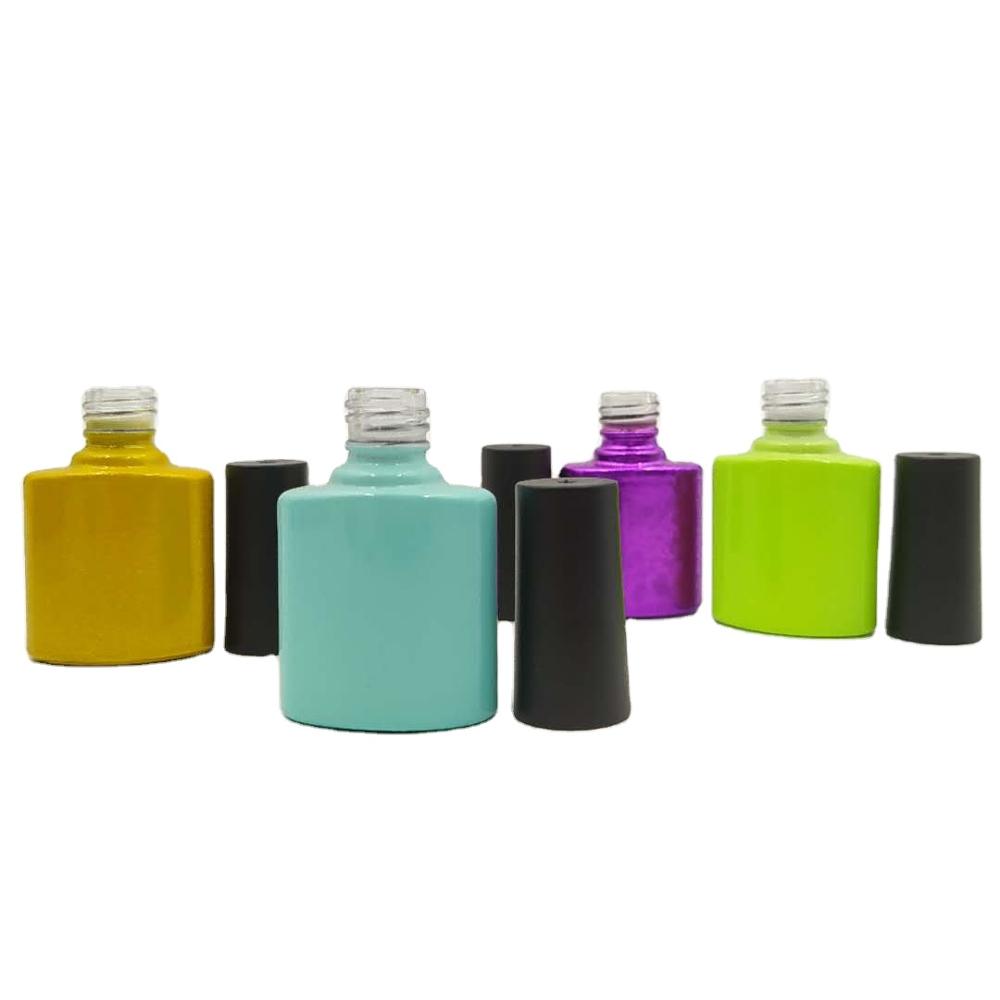 Hot Selling High Quality 8ml Empty Square Shape Uv Gel Nail Polish Bottle Personal Care Cap with Brush