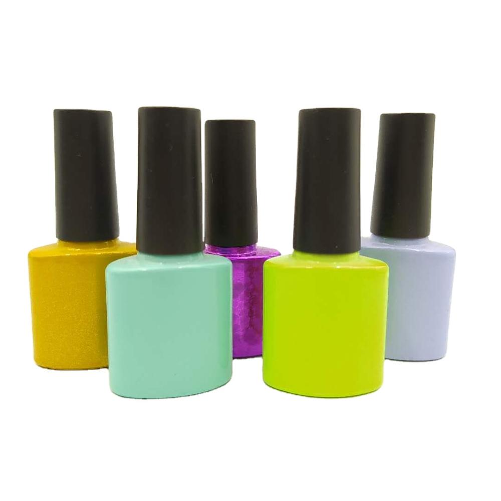 Hot Selling High Quality 8ml Empty Square Shape Uv Gel Nail Polish Bottle Personal Care Cap with Brush
