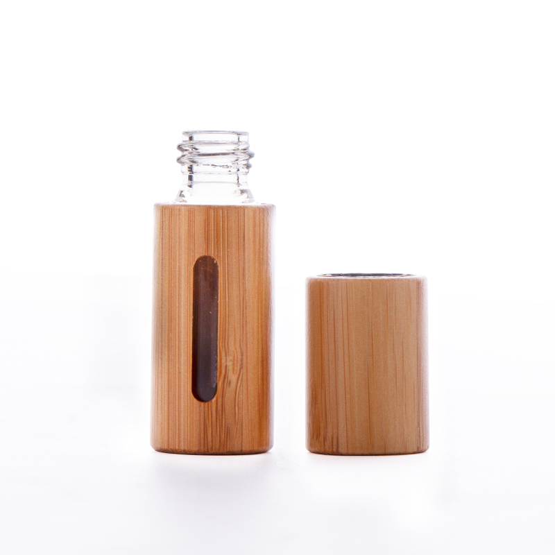 Hot Selling Items Clear Glass Assorted Natural Crystal Gemstone RollerBamboo Bottles For Essential Oil