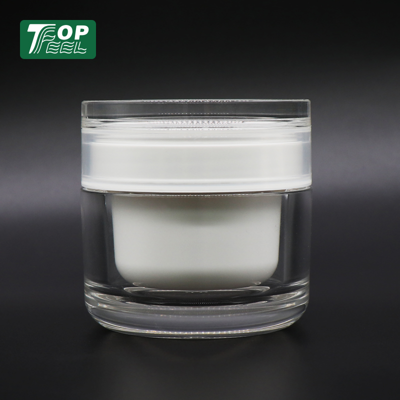 Hot Selling Personal Care 20ml Plastic Crystal Clear Double Wall 50ml Cosmetic Acrylic Cream Jar