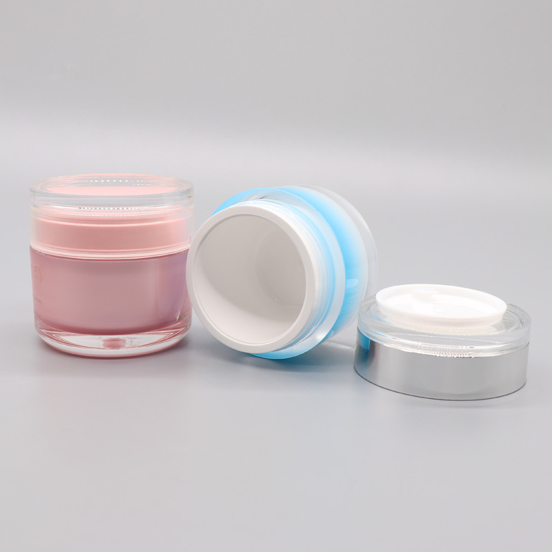 Hot Selling Personal Care 20ml Plastic Crystal Clear Double Wall 50ml Cosmetic Acrylic Cream Jar