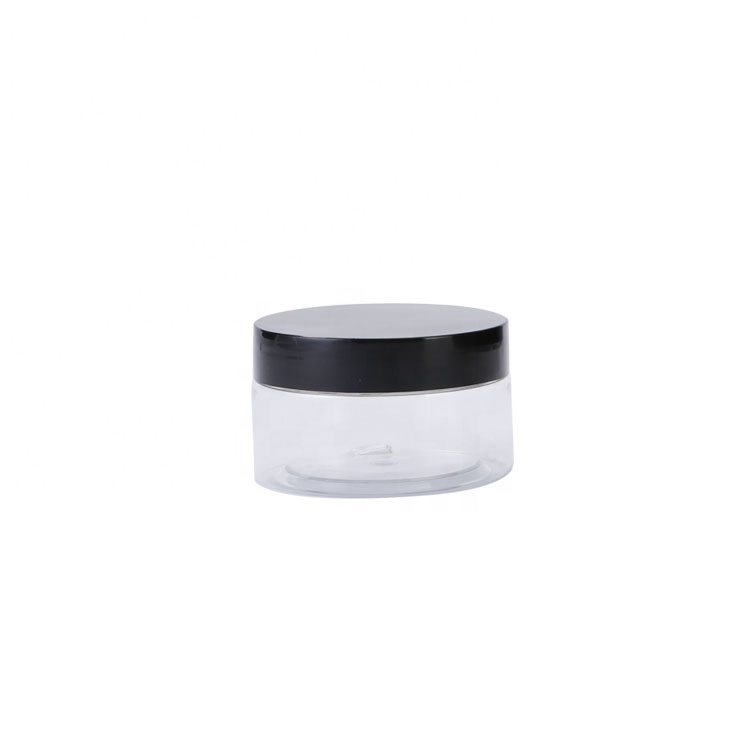 Hot Selling Plastic Jar Round PET Face Cream 300ml Cosmetic Clear Jars With Black Lids