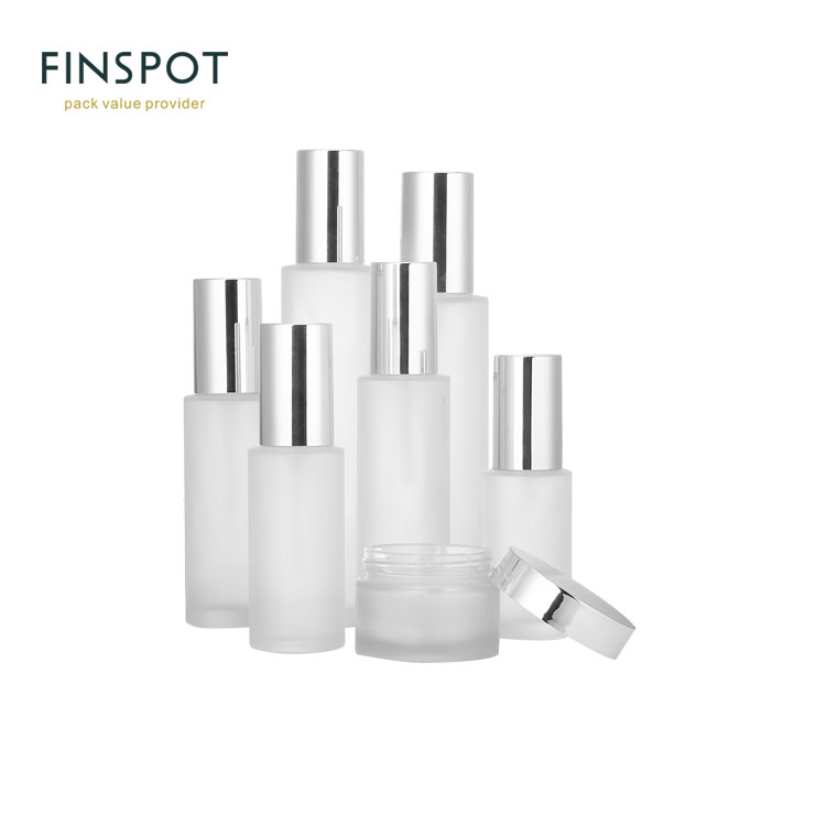 Hot Selling Popular Frosted Glass Cosmetic Jar 5ML 10ML 20ML 30ML 50ML 100ML Cylinder Round Cream Jar