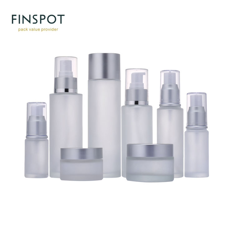 Hot Selling Popular Frosted Glass Cosmetic Jar 5ML 10ML 20ML 30ML 50ML 100ML Cylinder Round Cream Jar