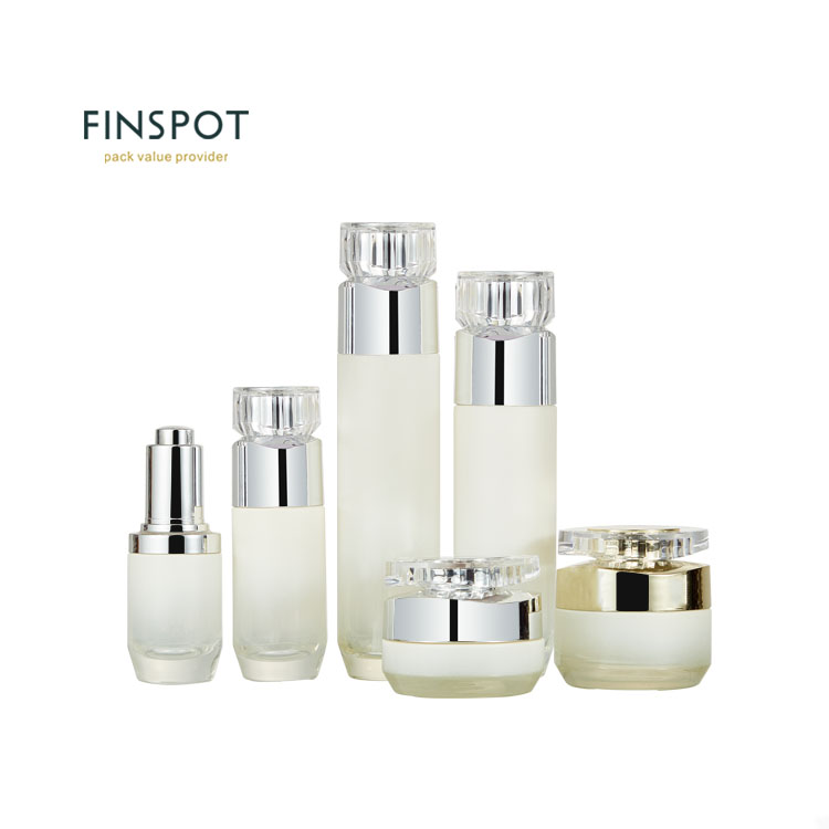 Hot Selling Popular Frosted Glass Cosmetic Jar 5ML 10ML 20ML 30ML 50ML 100ML Cylinder Round Cream Jar