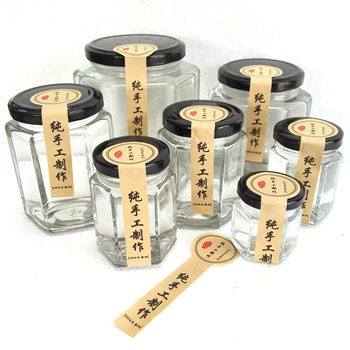 Hot Selling Wholesale Different Sizes Hexagon Shape Honey Glass Jar