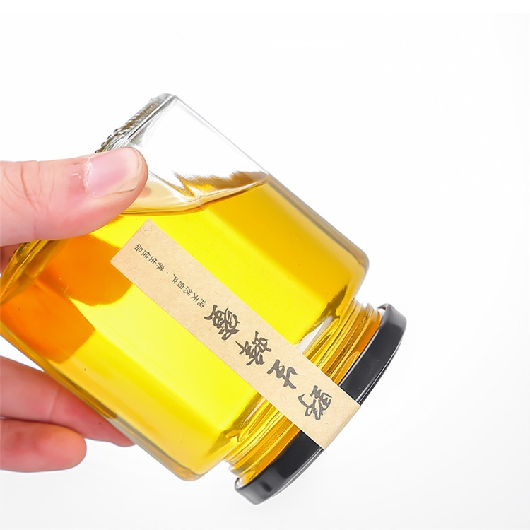 Hot Selling Wholesale Different Sizes Hexagon Shape Honey Glass Jar