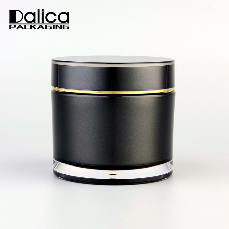 Hot Selling Wholesale Round Plastic 8 Oz Black Cosmetic Jars for Skin Care Essential Cream