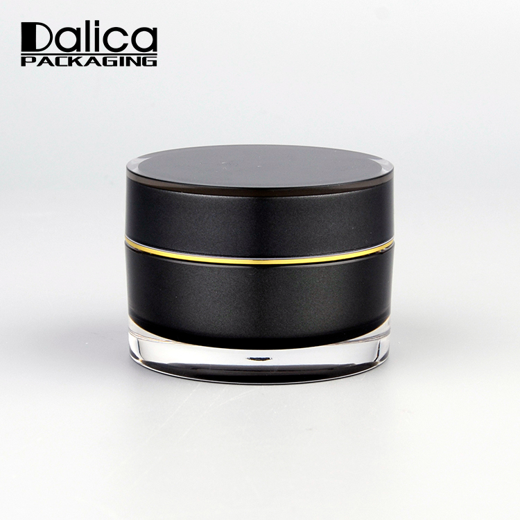 Hot Selling Wholesale Round Plastic 8 Oz Black Cosmetic Jars for Skin Care Essential Cream