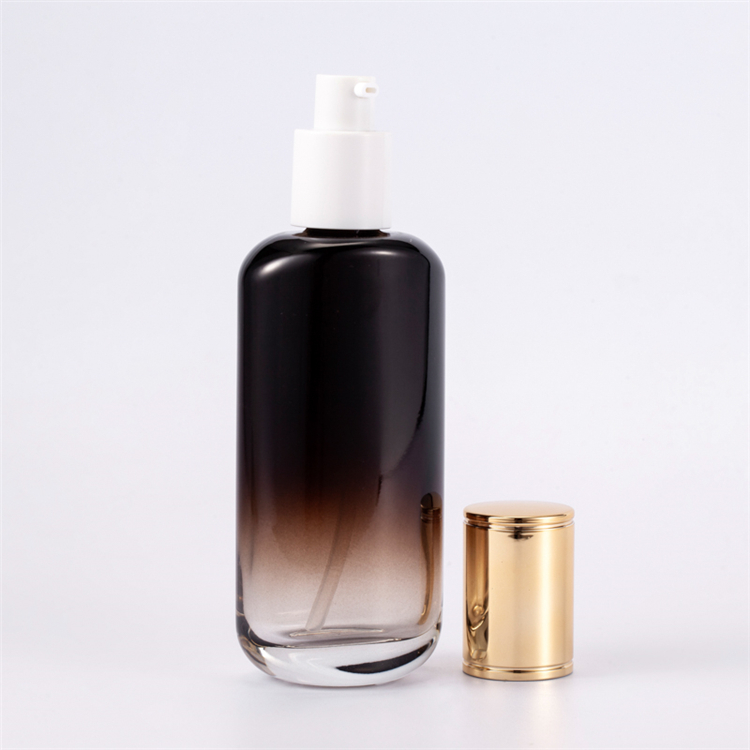 Hot Stamping 30g 50g 40ml 100ml 120ml Black Perfume Bottle Glass Skincare Bottles Set