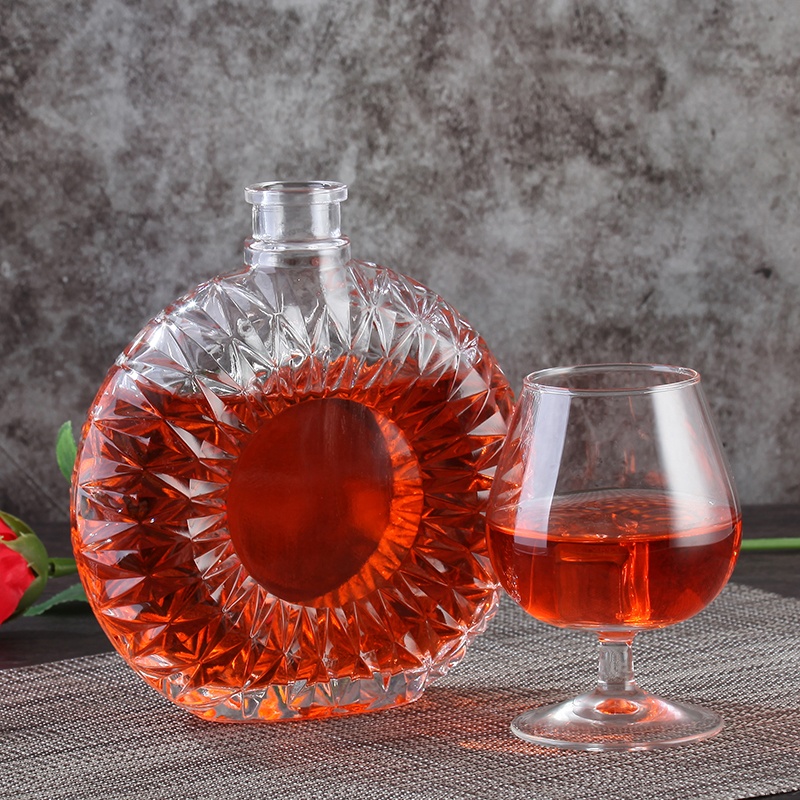 Hot Stamping 500ml 750ml liquor brandy bottle glass
