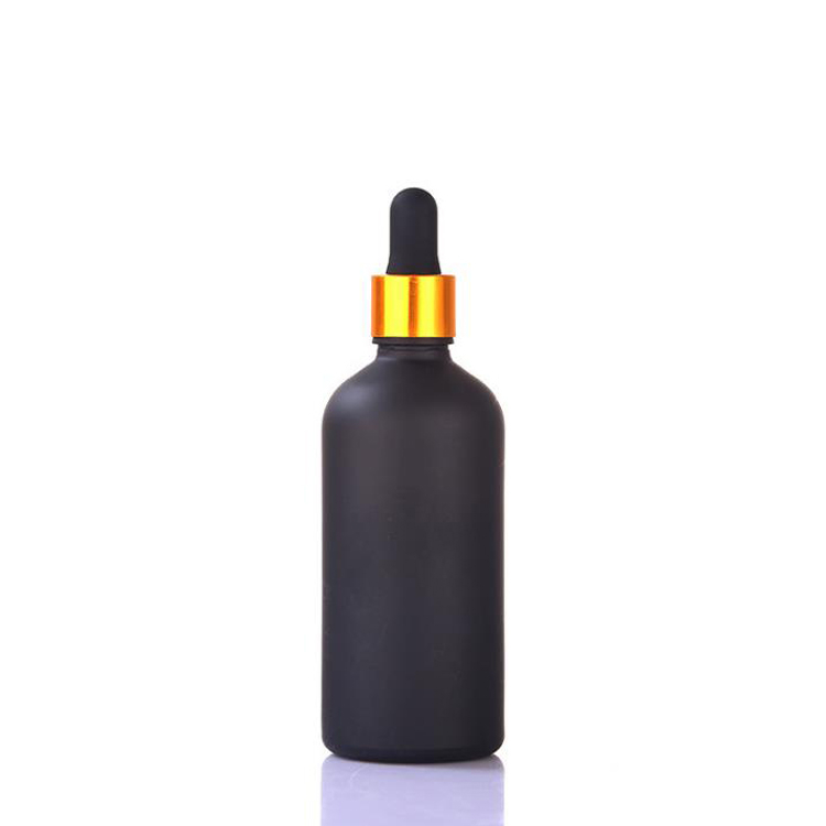 Hot Stamping 5ml 10ml 15ml 20ml 30ml 50ml 100ml Black Glass Serum Dropper Bottle