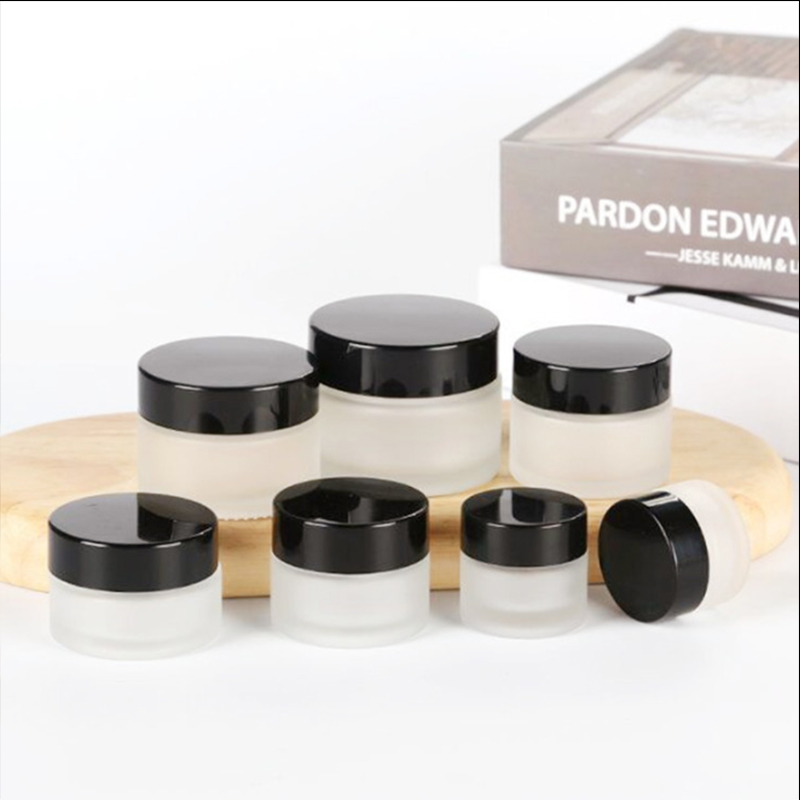 Hot factory 30g 50g 60g 100g Frosted white Silver black gold cap face cosmetics containers cream glass bottle jar jars
