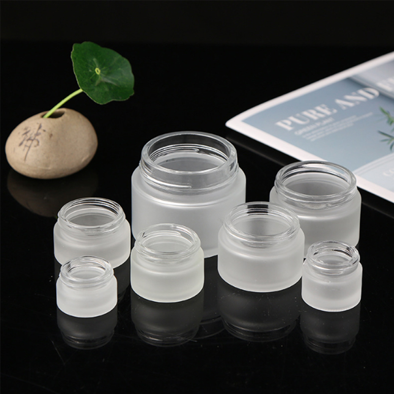 Hot factory 30g 50g 60g 100g Frosted white Silver black gold cap face cosmetics containers cream glass bottle jar jars