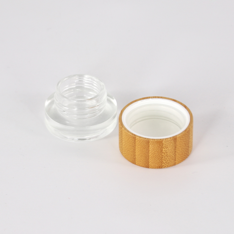 Hot model 5ml 15ml 30ml 50ml 100ml frosted bamboo jar bamboo cosmetic jars glass jars with wood lid