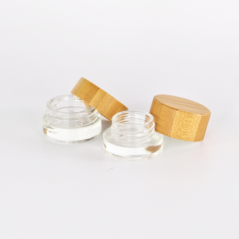 Hot model cosmetic plastic cylinder container face eye cream acrylic jars with bamboo