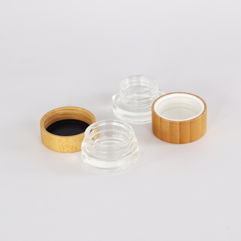 Hot model cosmetic plastic cylinder container face eye cream acrylic jars with bamboo
