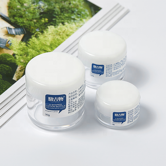 Hot new products china suppliers 8ml 20ml 30ml clear plastic AS cream jar for cosmetic container
