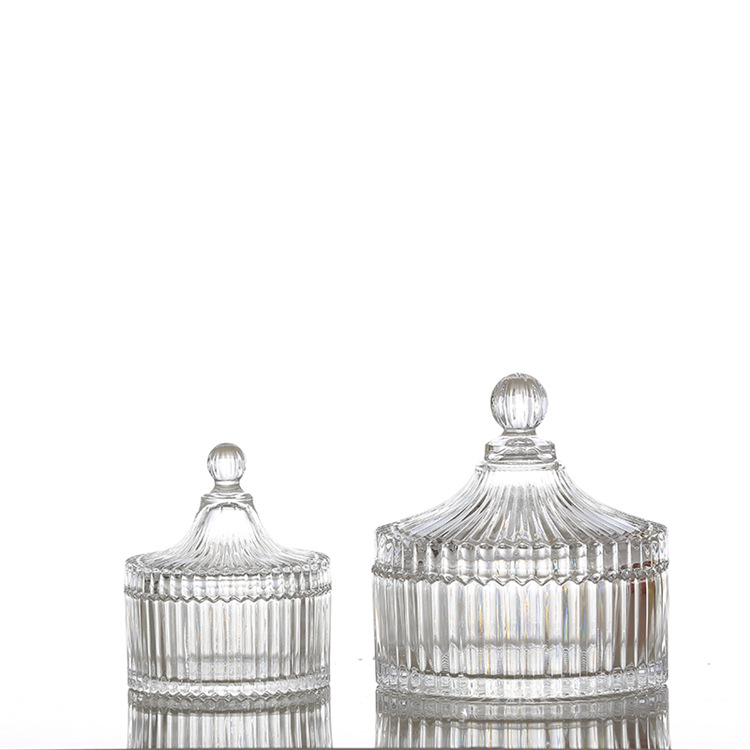 Hot new products crystal glass candy jar, storage jar with lid