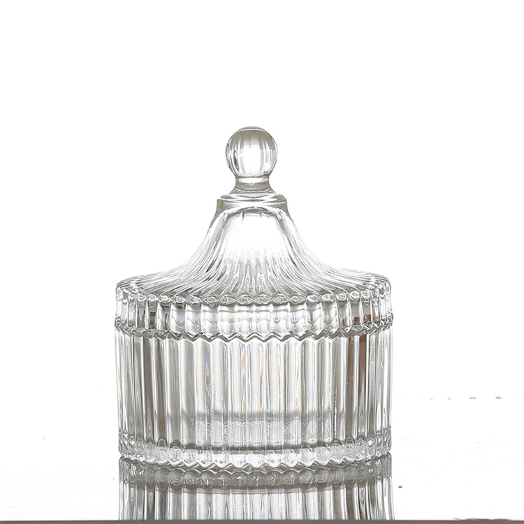 Hot new products crystal glass candy jar, storage jar with lid