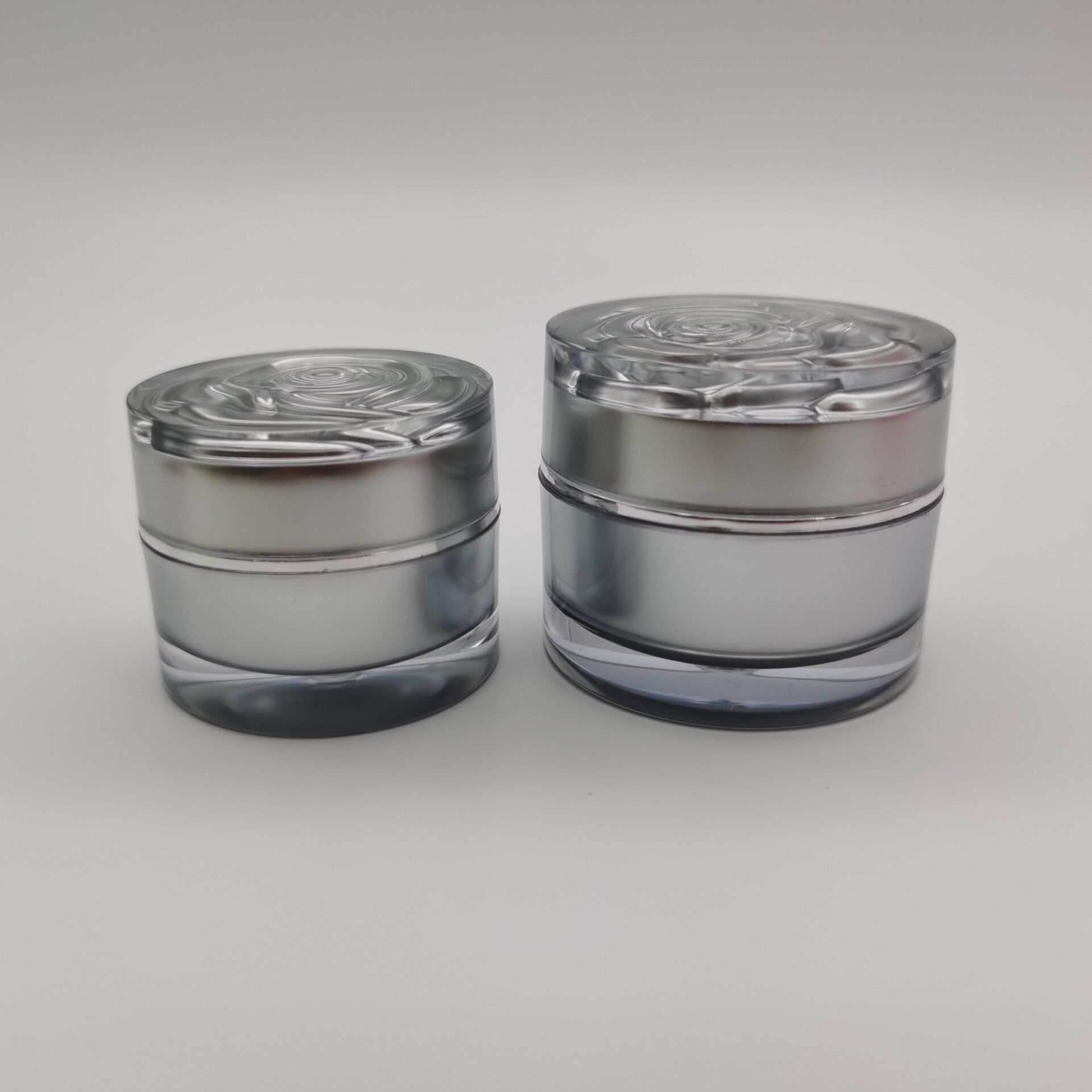 Hot popular spot 10g15g20g golden silver white rose flower lid acrylic eye cream cream jar cosmetic packaging