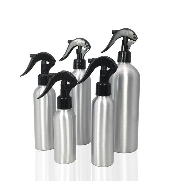 Hot product 100ml 200ml 300ml trigger spray bottle aluminum bottle with spray