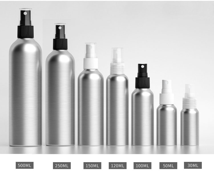 Hot product 100ml 200ml 300ml trigger spray bottle aluminum bottle with spray