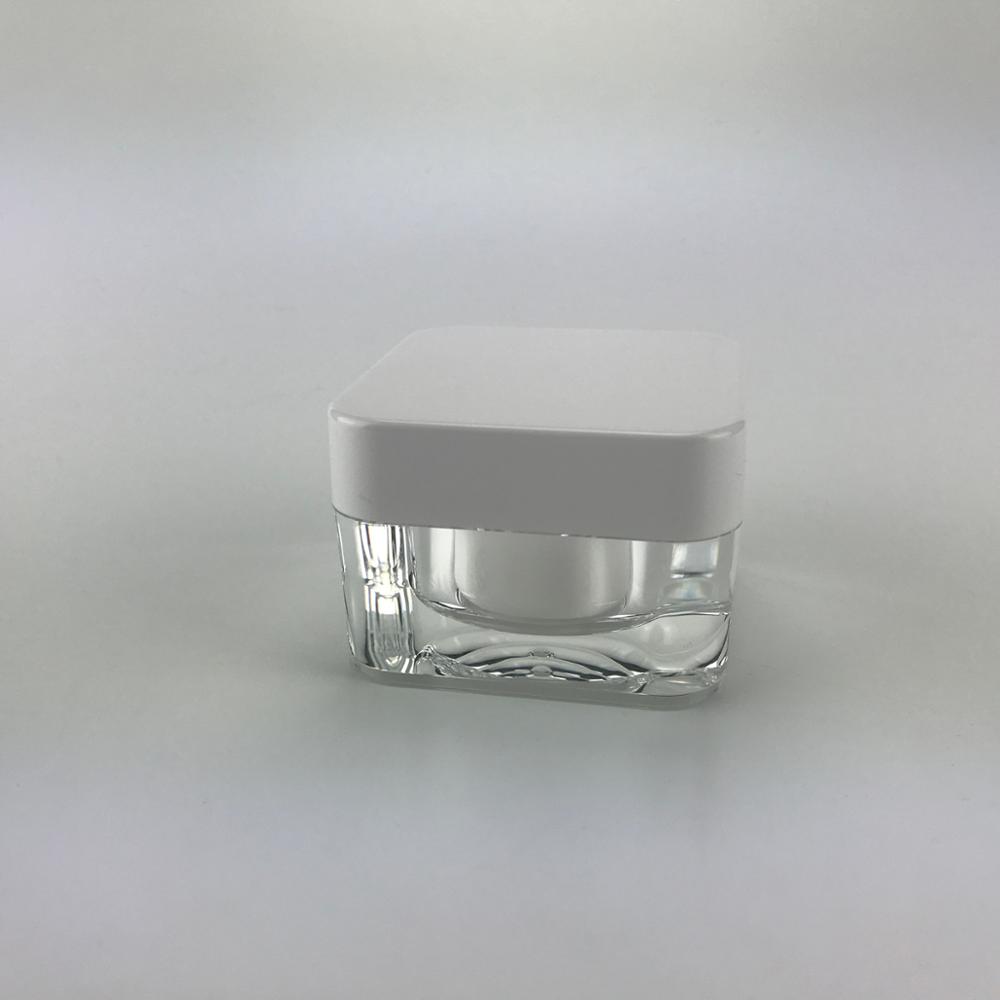 Hot product 50g luxurious Square acrylic cream jar with round square cap