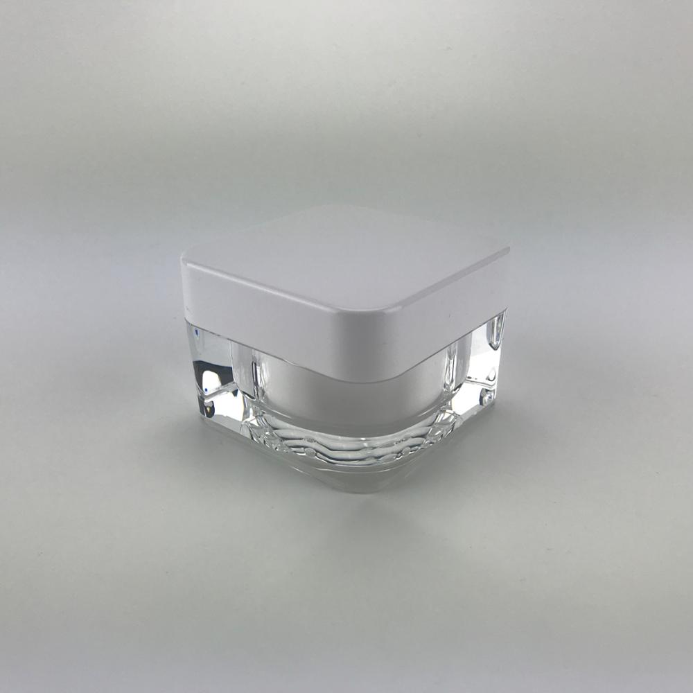Hot product 50g luxurious Square acrylic cream jar with round square cap