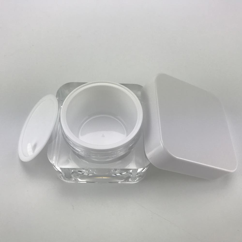 Hot product 50g luxurious Square acrylic cream jar with round square cap