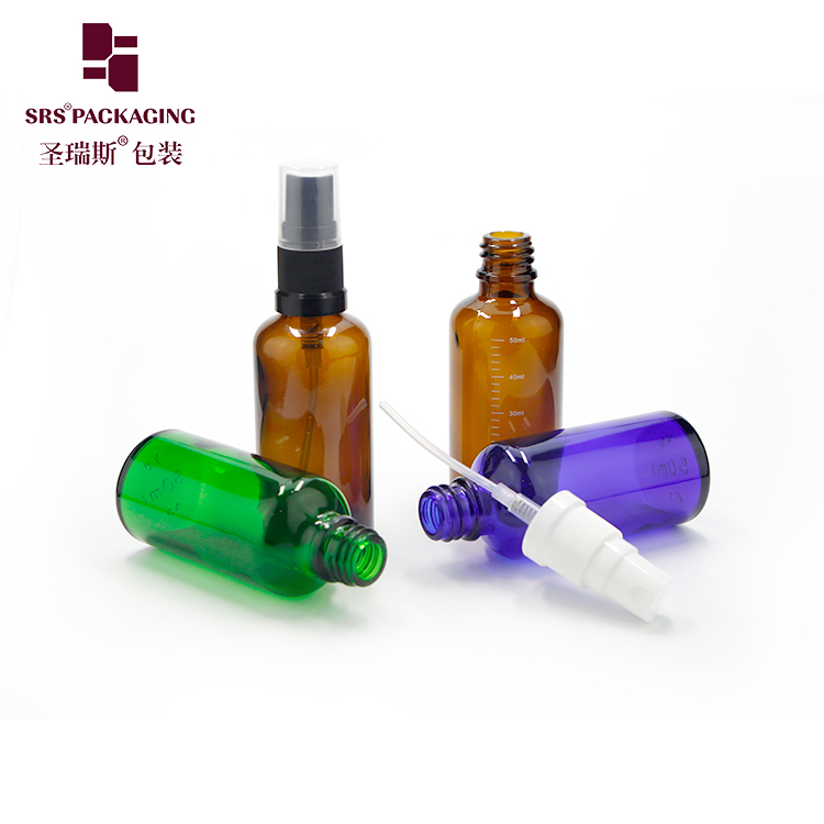 Hot product 50ml household three color fine mist spray glass bottle