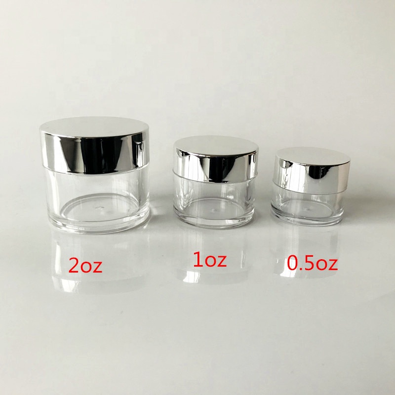 Hot sale 0.5oz 1oz 2oz dipping nail powder acrylic jar cream plastic jar glitter capsules jar