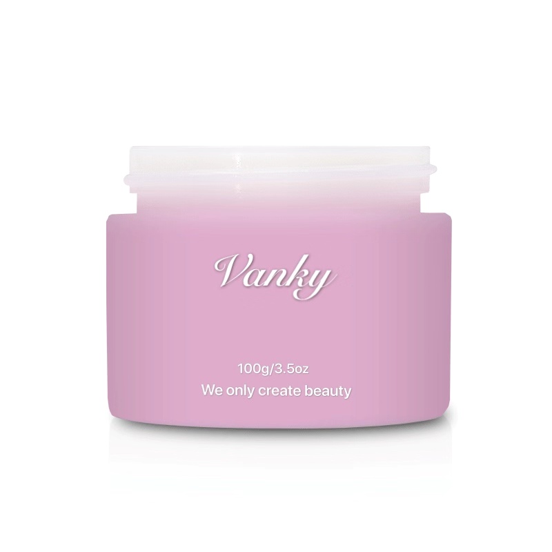 Hot sale 100g 3.5oz white glass jar painted with pink color