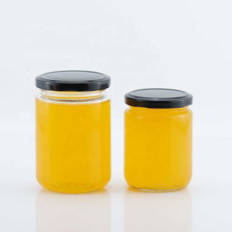 Hot sale 100ml 150ml 200ml 350ml 500ml round empty honey jam and pickles storage jar