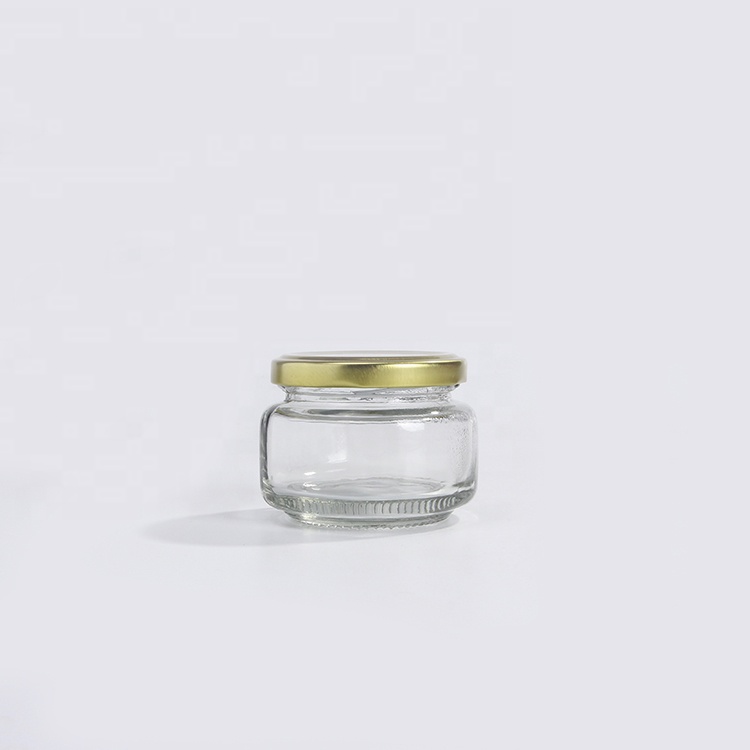 Hot sale 100ml Empty Food Grade Glass jam Jar Wide Mouth Glass Jar With Metal Lid